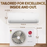 LG 1.5 Ton 5 Star DUAL Inverter Split AC (US-Q19YNZE, White)
