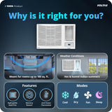 Voltas 1.5 ton 2 Star Fixed Speed Window AC (2026 Model,Copper, Anti Dust Filter, 2-way Swing, Memory Restart, Sleep Mode (182FS PRISM, White)