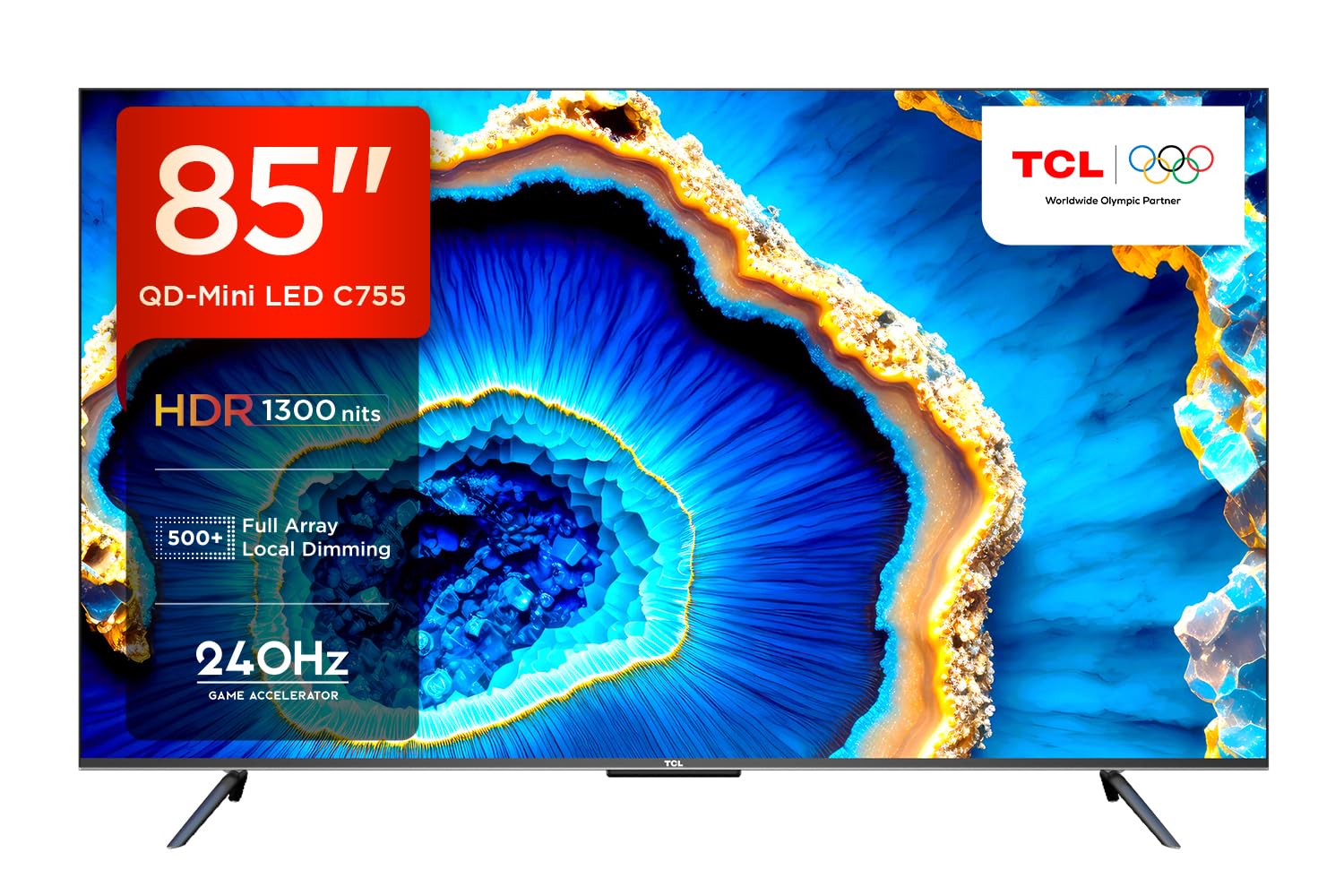 TCL 215 cm (85 inches) 4K Ultra HD Smart QD-Mini LED Google TV 85C755 (Black)