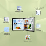Haier 50 L 2 Star Direct Cool Single Door Mini Bar Refrigerator with Chiller Freezer Box, LED Light for Clear View, Lock & Key and Easy Clean Back (HRD-752KSA, Black Steel, 2026 Model)