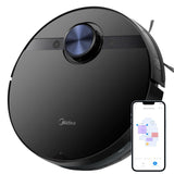 Midea M7 Robotic Vacuum Cleaner |Wet & Dry | BLDC Motor | 4000Pa Suction| 5Th Gen Lidar Navigation 30 Set Sensors |Auto Return Charge| Alexa & Google Enabled, 180 Minutes, Black