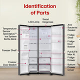 LG 630 L, 3 Star, Frost-Free, Double Door, Door Cooling+, Hygiene Fresh+, Smart Inverter, Wi-Fi Convertible Side By Side Refrigerator with AI ThinQ (GL-L257CMC3, Matt Black, Ice & Water Dispenser)