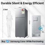 Samsung 350 L, 3 Star, Frost Free Double Door Refrigerator (RT38DG5A4DS8HL, Elegant Inox, Silver)