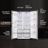 LG 630 L 3 Star Frost Free Smart Inverter Wi-Fi Double Door Side by Side Refrigerator (GL-L257CPZ3, Shiny SteelWith Water & Ice Dispenser)