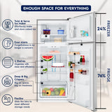 Electrolux 461L Frost Free Inverter Double Door Refrigerator, Top Freezer, TasteLockAuto & TasteGuard Technology, Arctic Silver Steel, UltimateTaste 500, ETB4600C-A | Open Box like New |
