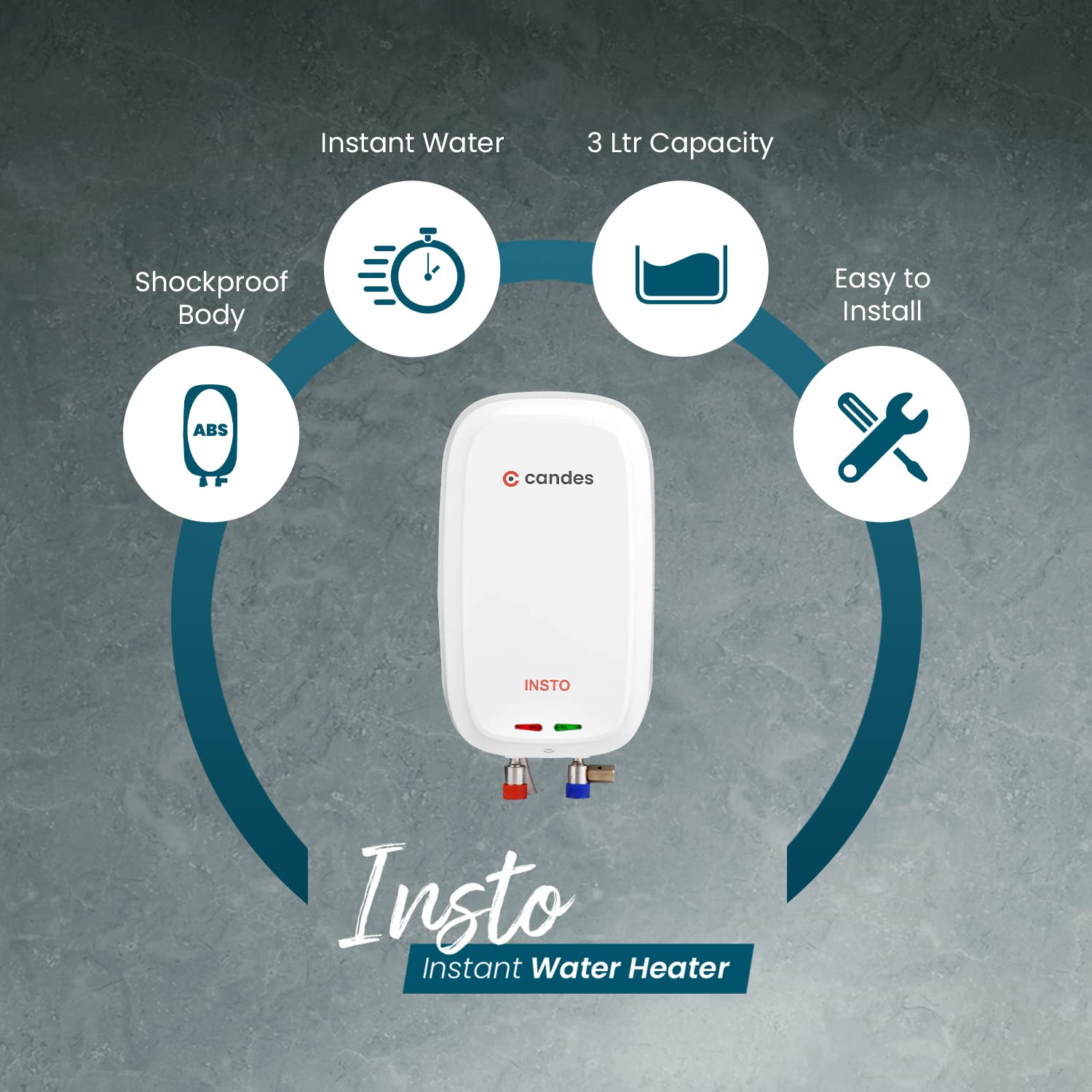 Candes 3L InstoWH1CC Wall Water Heater - Instant Geyser