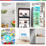 BOSCH Series 4 368 Litres 3 Star Frost Free Double Door Refrigerator (CTC39K03NI, Smoky Steel)