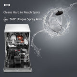 IFB Neptune FX2 14 Place Settings Hot water wash Free Standing Dishwasher (White, In Built Heater with Active Steam Drying)