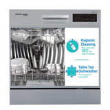 Voltas beko 8 Place Settings Table Top Dishwasher (2020/2021, DT8S, Silver, Inbuilt Heater)