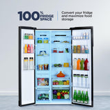 Haier 602L 3Star 2 Door Side by Side Frost Free Refrigerator|100% Convertible|Expert Inverter Technology|Digital Display Panel|Triple Twist Ice Maker|HRS-682KS