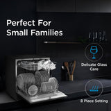 MIDEA 8 Place Setting Countertop Dishwasher (MDWTT0802D (B), Black, 6 wash programs, Portable, anti-bacterial filter & Intensive 70 degree wash for Ultra Hygiene, 24 Hour Delay Timer)