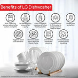 LG 15 Place Setting Dishwasher for Indian Utensils|Cleans Kadhai & Pressure Cooker|TrueSteam & QuadWash Technology|Inverter| Freestanding Dishwasher with Auto Open Door & WiFi (DFB435FV, Prime Silver)