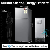 Samsung 419 L, 2 Star, Convertible 5-in-1, Digital Inverter, Frost Free Double Door Refrigerator (RT45DG6A2BS8HL, Silver, Elegant Inox)