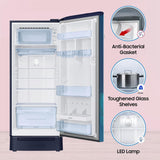 Samsung 215 L, 5 Star, Digital Inverter, Direct-Cool Single Door Refrigerator (RR23D2H359U/HL)