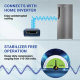 Haier 190 L, 4 Star, Direct Cool Single Door Refrigerator (HED-204DS-P, Dazzle Steel)