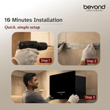 Beyond Appliances Cube 75 BLDC Plug N Play Ductless Kitchen Chimney | 1600 CMH | Auto Clean | 5-Stage Charcoal Activated Filter | Touch Control | 3-way Suction | 45dB Low Noise | Black,CUBE75-BLDC-BLACK(BA-CU-CB-PP-BL-75-CH)