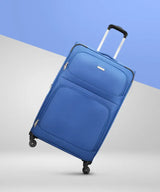 Aristocrat Soft Body Set Of 2 Luggage 4 Wheels - Trigon Set Of 2- Cabin+Large(56+77)Cm, Softcase, 4 Wheels - Blue