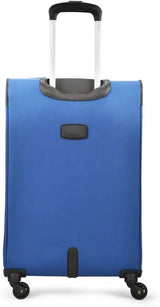 Aristocrat Soft Body Set Of 2 Luggage 4 Wheels - Trigon Set Of 2- Cabin+Large(56+77)Cm, Softcase, 4 Wheels - Blue