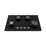 Midea Kitchen Built in Hob Full Brass Series 4 Burner, Flame Failure Device, Auto Ignition MG80GF503BTD134B-IN