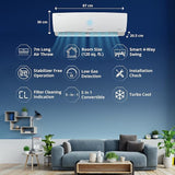 Lloyd 1.0 Ton 5 Star Inverter Split AC (5 in 1 Convertible, Copper, Anti-Viral + PM 2.5 Filter, 2023 Model, White with Chrome Deco Strip, GLS12I5FWBEV)