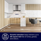 Electrolux 90cm T-Box Chimney for up to 210 sqft Kitchen, UltimateTaste 500, Black, ECT9623B