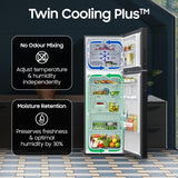 Samsung 350 L, 3 Star, Convertible 5-in-1, Digital Inverter, Frost Free Double Door, WiFi Bespoke AI Refrigerator (RT38HG5A23BXHL, Luxe Black, )
