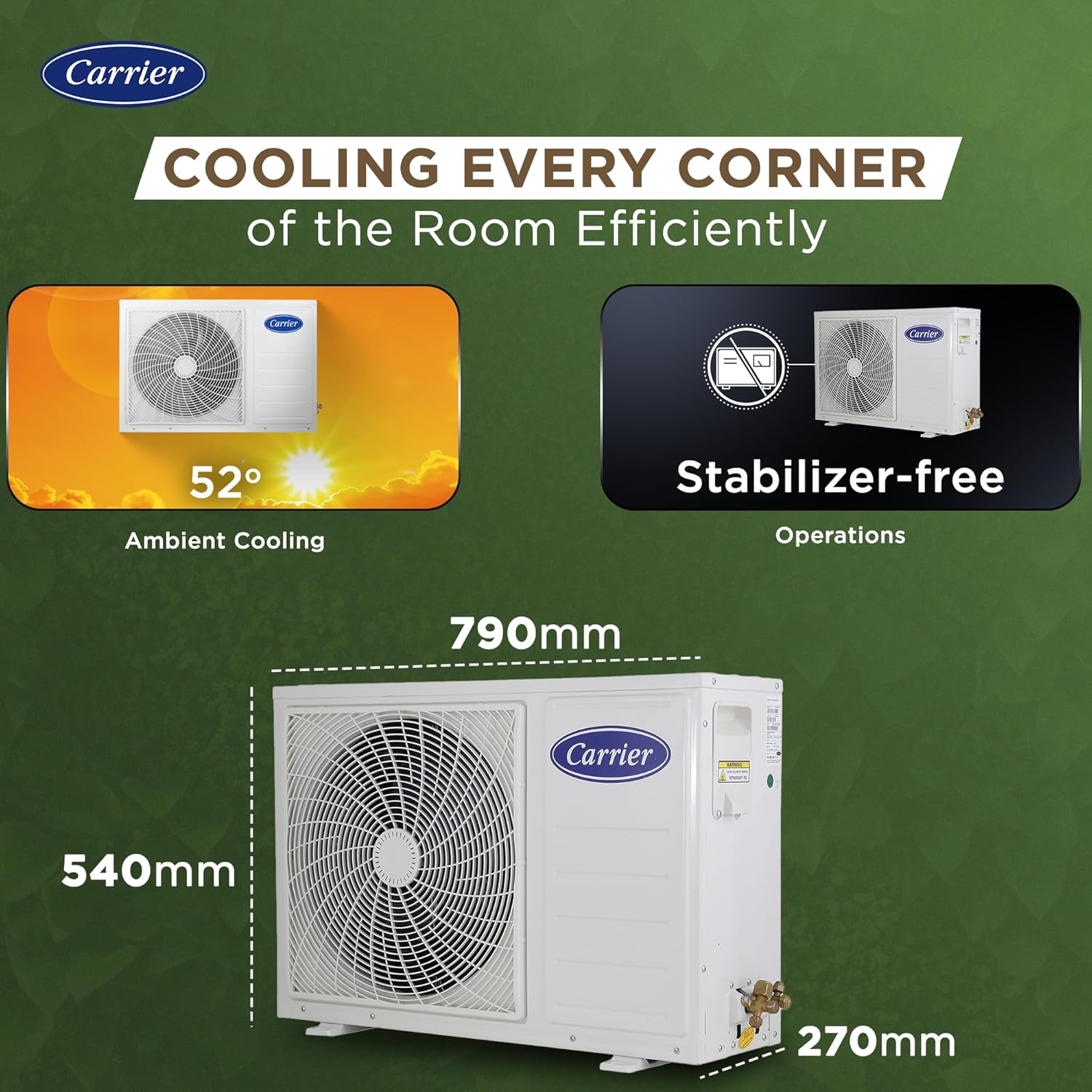 Carrier 2 Ton 3 Star Wi-Fi Smart Flexicool Inverter Split AC (,ESTER EDGE FXi (Wi-Fi),CAI24EE3R35W0,White)