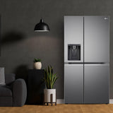 LG 630 L 3 Star Frost Free Smart Inverter Wi-Fi Double Door Side by Side Refrigerator (GL-L257CPZ3, Shiny Steel, Convertible, Door Cooling, Multi Air Flow | With Water & Ice Dispenser)