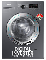 Samsung 7 kg, 5 star, EcoBubble Technology, Hygiene Steam with Inbuilt Heater, Digital Inverter, Fully-Automatic Front Load Washing Machine (WW70R22EK0X/TL, INOX GRAY)
