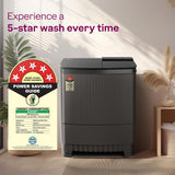 Godrej 8 Kg 5 Star, With Soft Shut Wash Lid, Semi-Automatic Top Loading Washing Machine (WSEDGE ULTS 80 5.0 DB2M CSGR, Crystal Grey, Stainless Steel Wash and Spin Drum)