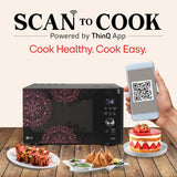 LG 28 L Scan to Cook Wi-Fi Enabled Charcoal Convection Microwave Oven (MJEN286VIW, Black, Stainless steel cavity, Heart Friendly Recipes, Ghee, Diet Fry & 360° Motorised Rotisserie for Bar-be-queing) (Minor Dent)