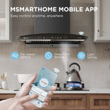 Midea 90 cm 1600 m3/hr BLDC, Filter-less, Wi-Fi enabled, intelli- Autoclean, 9 speed kitchen Chimney, Free Installation Kit (Megan Auto Clean), Black