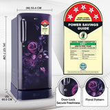 LG 185 L Direct Cool Single Door 5 Star Refrigerator with Base Drawer (Blue Ilan, GL-D201ABIU)