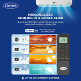 Carrier 1 Ton 3 Star AI Flexicool Inverter Split AC (Copper, Convertible 4-in-1 Cooling,Dual Filtration with HD & PM 2.5 Filter, Auto Cleanser, 2023 Model,ESTER Exi - CAI12ER3R33F0,White)