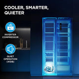 Midea 563 L Side By Side, frost free,Digital Display,Stabilizer Free Operation, Inverter compressor Refrigerator (MDRS710FGF46 Bru Steel)