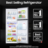Samsung 236 L, 3 Star, Convertible, Digital Inverter with Display Frost Free Double Door Refrigerator (RT28C3733S8/HL, Silver, Elegant Inox)