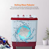 Power Guard 6.5 kg 5 Star Semi-Automatic Top Loading Washing Machine Appliance (PG65WM-BG-OP, Burgundy, Powerful Motor,Effective Wash Pulsator,1350 RPM & Castors)
