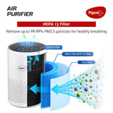 Pigeon Air Purifier for Home, HEPA H13, 99.99% PM2.5, White, 235 Sq Ft