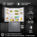 Samsung 550 L, Convertible, Digital Inverter, Frost Free French Door Refrigerator (RF57A5032S9/TL, Silver, Refined Inox)