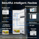 Samsung 256 L, 3 Star, Bespoke AI, Convertible, Digital Inverter Frost Free Double Door Refrigerator (RT80H30U3THL, Silver, Refined Inox, 2026 Model)
