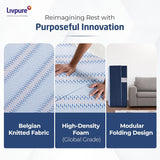 Livpure Smart Tri-Fold Mattress Compressed| Foldable Bed | Guest Bed | Travel | Camping | Portable | Single | 72X30X4 Inches, LSH-MAT-TRI4-100