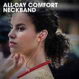 JBL LIVE200BT Bluetooth Wireless in Ear Earphones with Mic with 10 Hours Playtime, Multi Point Connectivity & Premium Aluminum Housing (Red)