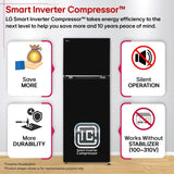 LG 276 L, 2 Star, Smart Inverter, Smart & Dairy Mode, Frost-Free Double Door Convertible Refrigerator (GLT2826XWOB, Onyx Black, Multi Air Flow & Convertible Space for More Storage, 2026 Model)