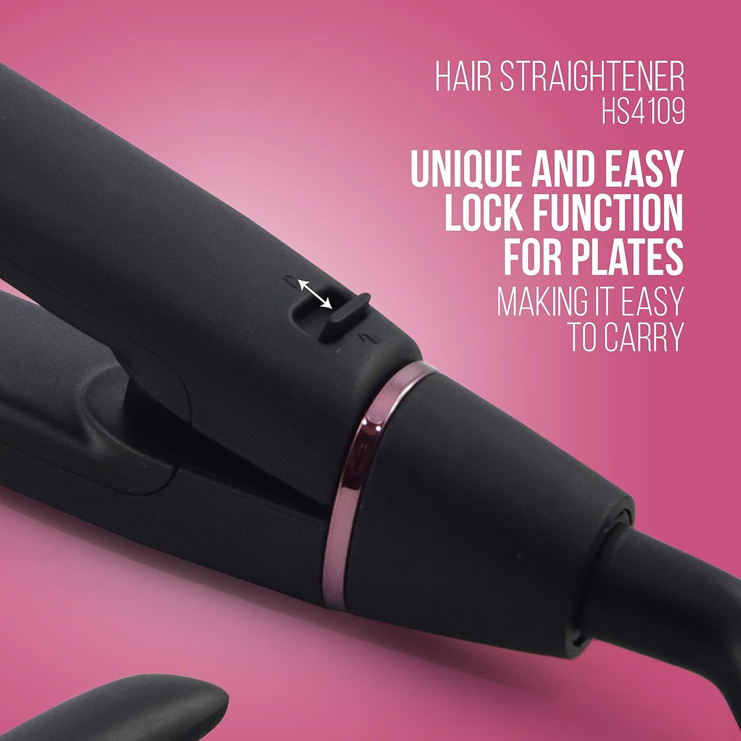 Havells HS4109 Floating Ceramic Plates Hair Straightener; with Advance PTC Heating Element for Protection from overheating (Black)