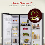 LG 630 L, 3 Star, Frost-Free, Double Door, Door Cooling+, Hygiene Fresh+, Smart Inverter, Wi-Fi Convertible Side By Side Refrigerator with AI ThinQ (GL-L257CMC3, Matt Black, Ice & Water Dispenser)