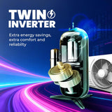 Haier 1.5 Ton 3 Star Twin Inverter Split AC (Turbo Cooling even at 54°C, White)-IDU-HSI17VP-R3NB-I-ODU-HSO17-3NB-I