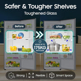 Samsung 301 L, 2 Star, Convertible 5-in-1 Digital Inverter with Display Frost Free Double Door Refrigerator (RT31H4522S9/HL, Silver, Refined Inox, 2026 Model)