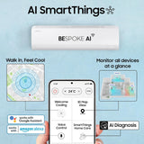 Samsung 1.5 Ton 3 Star AI Inverter Smart Split AC (WiFi, Energy Saving, Voice Control, Powerful Cooling, Copper, Digital Inverter, 4 Way swing, 5 Step Convertible, BESPOKE AI AR50F18D1LHNNA)
