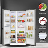 LG 650 L, 3 Star, S Frost Free Double Door Side by Side Refrigerator (GL-B257HDS3, Dazzle Steel, Express Freeze)