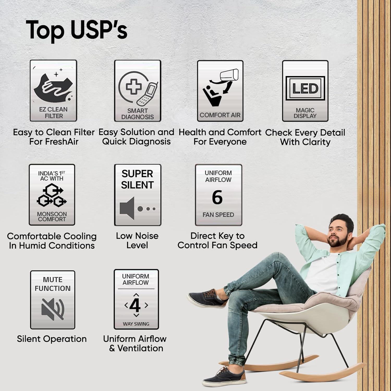 LG 1.5 Ton 4 Star AI DUAL Inverter Split AC (Copper, Super Convertible 6-in-1 Cooling, HD Filter with Anti-Virus Protection, 2023 Model, RS-Q19ENYE1, White)